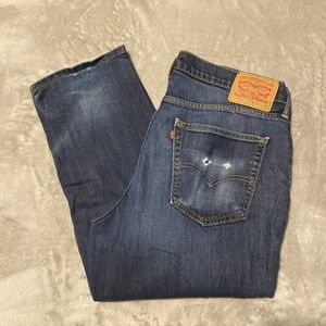 Levi's‎ 541 Jeans Men Sz 36x32 Blue Straight Stretch Distressed Grunge Western